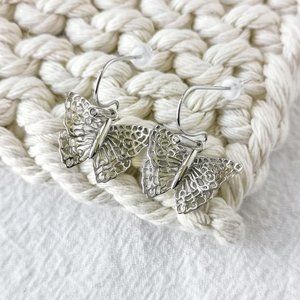 Authentic Kendra Scott Hadley Butterfly - Silver Small Drop Earrings